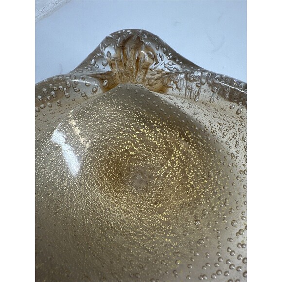MURANO Bullicante Shell by Flavio Poli Vintage Art Glass Bubble Dish Ashtray - Picture 13 of 16